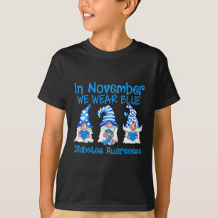 Camiseta Niños En Noviembre Usamos Gnomas Azules Diabetes T