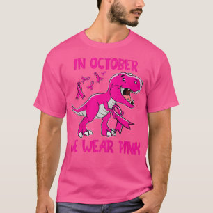 Camiseta Niños En Octubre Usamos Raza Rosa TRe Dinosauria C