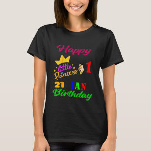 Camiseta Niños Enero Chicas Cumpleaños 21 Enero 1er Anivers