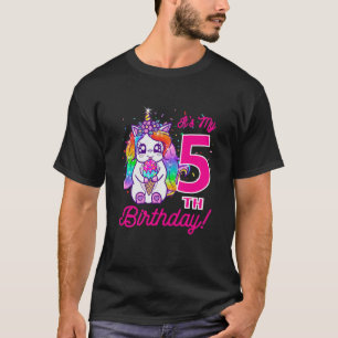 Camiseta Niños es mi 5º cumpleaños Ice Cream Rainbow Unicor
