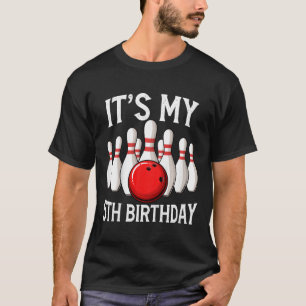 Camiseta Niños es mi boliche de cumpleaños 5 años O