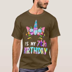 Camiseta Niños es mi Chica unicornio de 7 años 