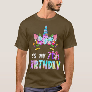Camiseta Niños es mi Chica unicornio de 7 años 