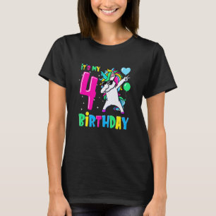 Camiseta Niños es mi cuarto cumpleaños, Dabbing Unicorn