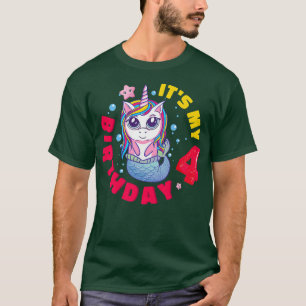 Camiseta Niños, es mi cuarto cumpleaños feliz 4 años de Uni
