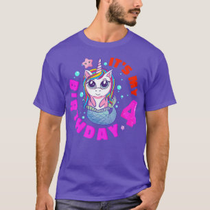 Camiseta Niños, es mi cuarto cumpleaños feliz 4 años de Uni