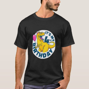 Camiseta Niños es mi cuarto cumpleaños feliz 4 años Rex Din