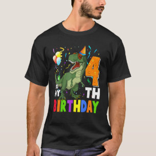 Camiseta Niños es mi cuarto cumpleaños feliz Dino de 4 años