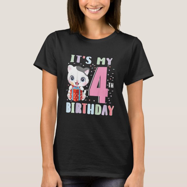 Camiseta Niños es mi cuarto cumpleaños para la fiesta de lo (Anverso)