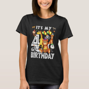 Camiseta Niños es mi cuarto cumpleaños Safari Jungle Animal