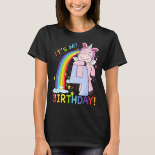 Camiseta Niños es mi cuarto cumpleaños Unicorn de 4 años