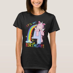 Camiseta Niños es mi cuarto cumpleaños Unicorn de 4 años