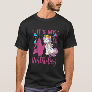 Camiseta Niños es mi cuarto cumpleaños, Unicornio, niño de