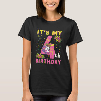 Camiseta Niños, es mi cuarto cumpleaños, Unicornio, niño de