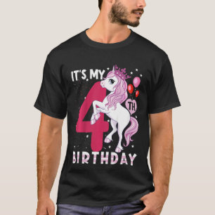 Camiseta Niños es mi cuarto cumpleaños, Unicornio, niño de