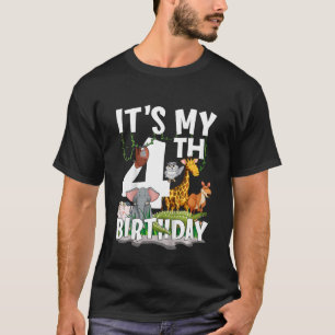 Camiseta Niños es mi cuarto cumpleaños Zoo Jungle Safari 4