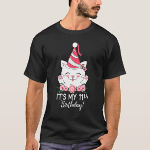 Camiseta Niños Es Mi Cumpleaños 11 Gatito 11 Años