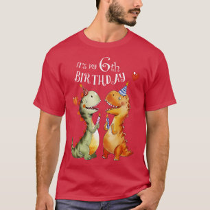 Camiseta Niños Es Mi Cumpleaños 6 Dino Dinosaurios Tema Par