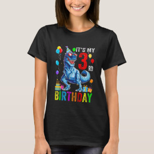 Camiseta Niños Es Mi Cumpleaños Número 3 Feliz 3 Años Rex
