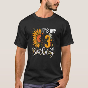 Camiseta Niños Es Mi Cumpleaños Número 3 Girasol 3 Años Bi