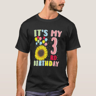 Camiseta Niños Es Mi Cumpleaños Número 3 Girasol 3 Años Bi