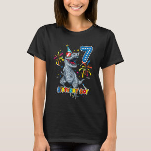 Camiseta Niños Es Mi Cumpleaños Número 7  Fiesta De Dinosau