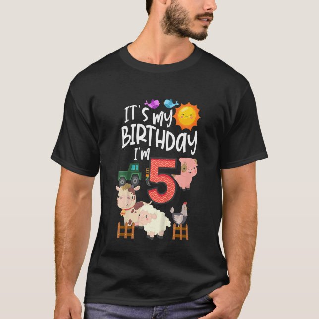Camiseta Niños Es Mi Cumpleaños, Soy Animales De Granja De  (Anverso)