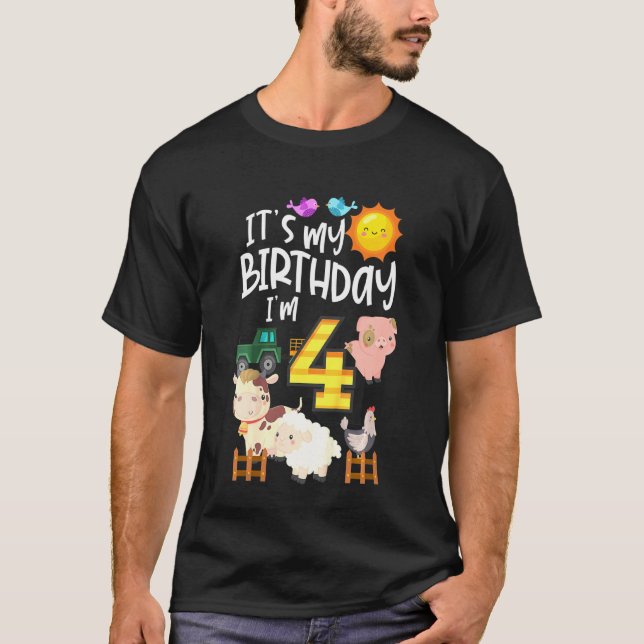 Camiseta Niños Es Mi Cumpleaños, Soy Animales De Granja De  (Anverso)