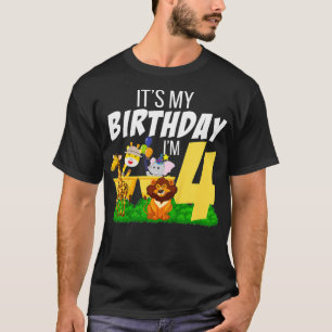 Camiseta Niños es mi cumpleaños, tengo 4 años, soy Saf