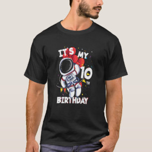 Camiseta Niños es mi décimo cumpleaños, astronauta de 10 añ