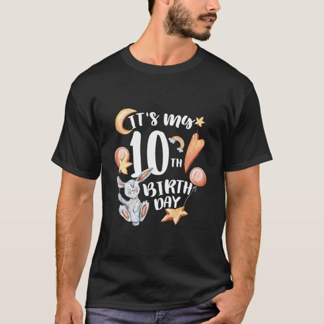 Camiseta Niños Es Mi Décimo Cumpleaños Feliz Cumpleaños Bun (Anverso)