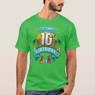Camiseta Niños Es mi décimo cumpleaños Hawaii Playa Surf 10