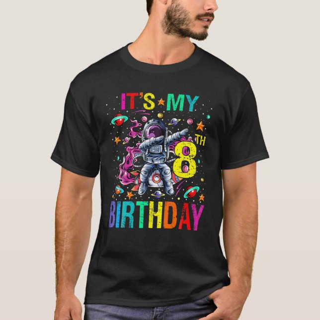 Camiseta Niños es mi espacio de astronauta de cumpleaños nú (Anverso)