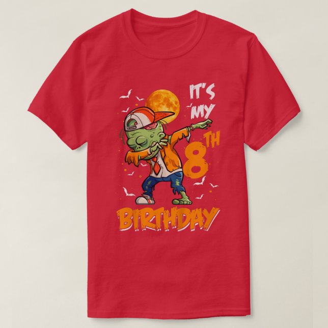 Camiseta Niños es mi octavo cumpleaños, el salón de Zombie (Diseño del anverso)