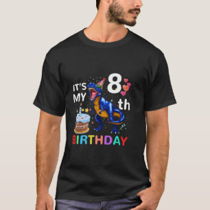 Camiseta Niños es mi octavo cumpleaños feliz 8 años T Rex c