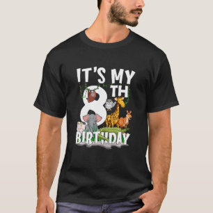 Camiseta Niños es mi octavo cumpleaños Zoo Jungle Safari 8