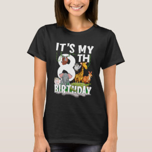 Camiseta Niños es mi octavo cumpleaños Zoo Jungle Safari 8