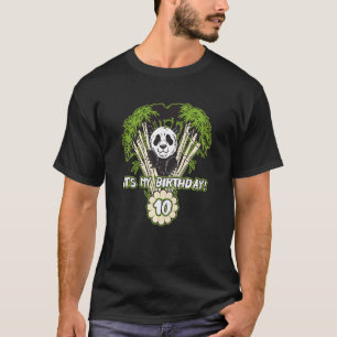 Camiseta Niños es mi panda de cumpleaños en Bambú tengo 10 