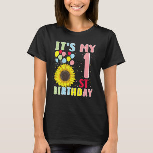 Camiseta Niños es mi primer cumpleaños girasol de 1 año