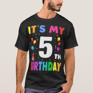 Camiseta Niños Es Mi Quinto Cumpleaños Cinco Feliz Cumpleañ