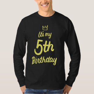 Camiseta Niños es mi quinto cumpleaños feliz corona de 5 añ