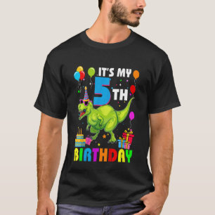 Camiseta Niños es mi quinto cumpleaños feliz sexo de 5 años