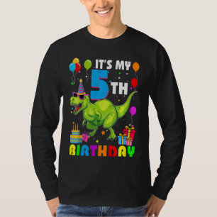 Camiseta Niños es mi quinto cumpleaños feliz sexo de 5 años