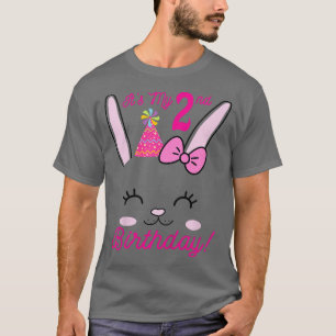 Camiseta Niños es mi segundo Chica de cumpleaños Conejo con