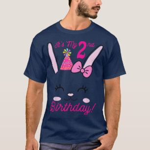 Camiseta Niños es mi segundo Chica de cumpleaños Conejo con