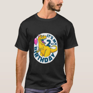 Camiseta Niños es mi segundo cumpleaños feliz 2 años Rex Di