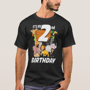 Camiseta Niños es mi segundo cumpleaños zoológico Safari Ju