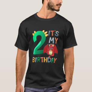 Camiseta Niños es mi segundo dragón de cumpleaños 2 cumplea