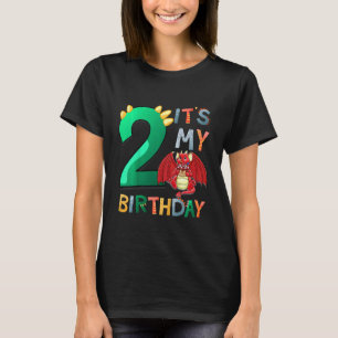 Camiseta Niños es mi segundo dragón de cumpleaños 2 cumplea