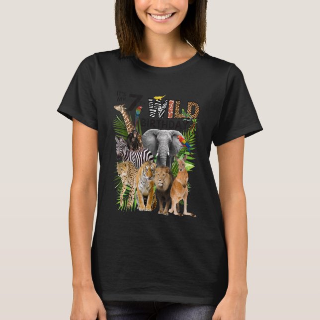 Camiseta Niños es mi séptimo zoológico salvaje de animales  (Anverso)